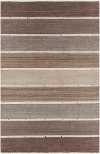 5 x 8 Medium Narrow Striped Brown & Beige Area Rug - Elantra