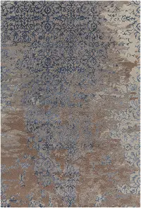 8 x 11 Large Contemporary Gray, Brown and Blue Rug - Rupec