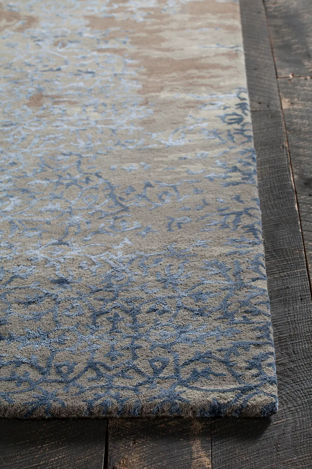 8 x 11 Large Contemporary Gray, Brown and Blue Rug - Rupec-2