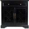 Black 2 Door and 1 Drawer Accent Chest