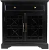 Black 2 Door and 1 Drawer Accent Chest