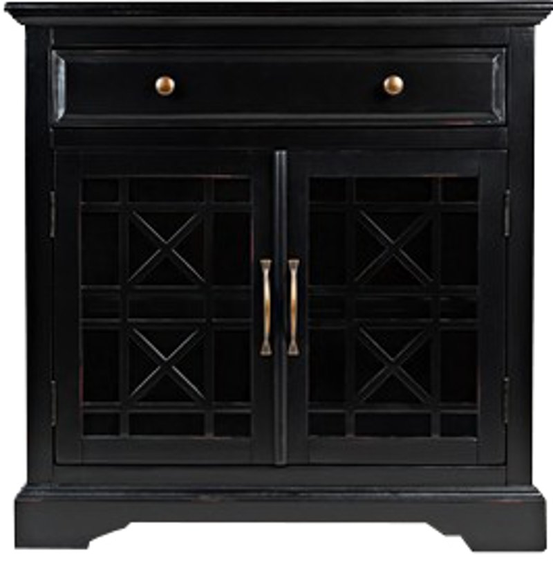 Black 2 Door And 1 Drawer Accent Chest Rc Willey Furniture Store