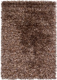 5 x 8 Medium Contemporary Brown and Beige Shag Rug - Iris