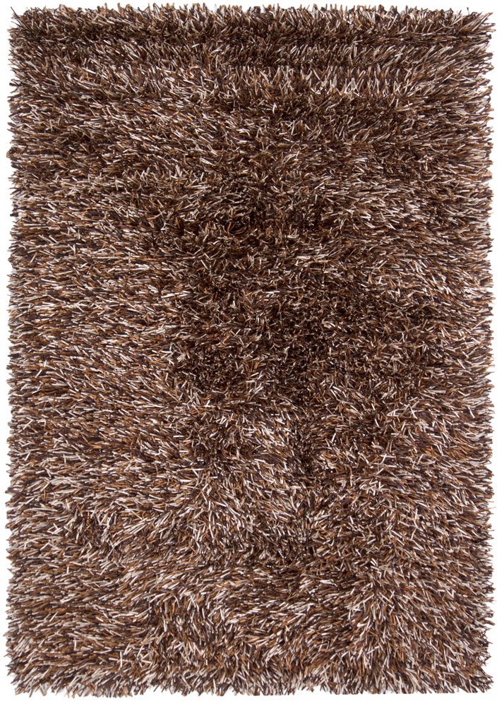 8 x 11 Large Contemporary Brown and Beige Shag Rug - Iris-1