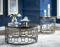 Round Stone Top Cocktail Table