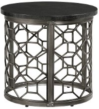 Stone Top Round End Table