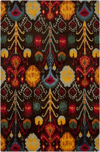 5 x 8 Medium Contemporary Brown, Red and Yellow Area Rug - Rupec