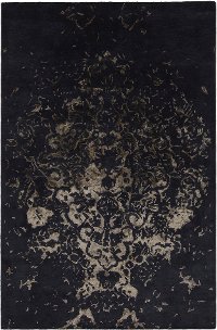 5 x 8 Medium Contemporary Charcoal Gray Area Rug - Veleno