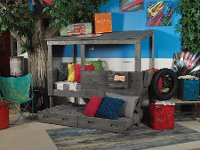 Fort Driftwood Rustic Hideout Twin Bed with Trundle