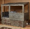 Clearance Rustic Driftwood Hideout Twin Storage Bed - Fort