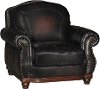 C9110C2889LS/BURG/CH Traditional Burgundy Leather Chair - Heritage