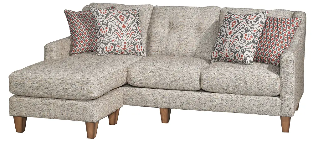 Brown Maple Casual Contemporary Sofa-Chaise - Coconut-1