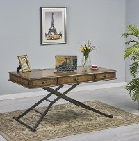 Brown Adjustable Height Sit or Stand Desk