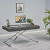 Black Synthetic Ostrich Leather Adjustable Sit or Stand Work Desk