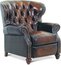 NCL700-10/JAMESRIVER Brown Leather High Leg Recliner - James River-2