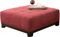Casual Contemporary Red Cocktail Ottoman - Loxley