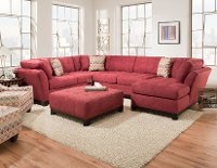 Casual Contemporary Red 3 Piece Sectional Sofa - Loxley