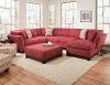Red Upholstered 3 Piece Casual Contemporary Sectional - Loxley