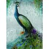 Hand Painted Confident Peacock Canvas Wall Art