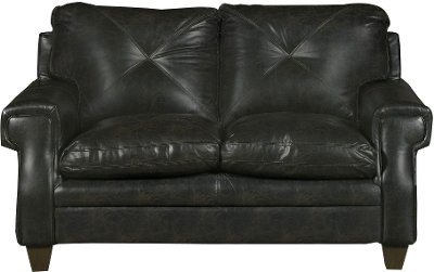 Classic Contemporary Dark Brown Loveseat - Lucky