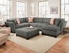 Gray Upholstered 3 Piece Casual Contemporary Sectional - Loxley