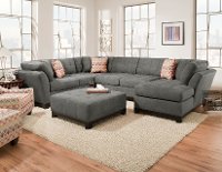 Gray Upholstered 3 Piece Casual Contemporary Sectional - Loxley