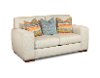 Spain Pebble White Upholstered Contemporary Loveseat