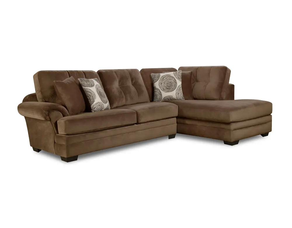 Chocolate Brown Contemporary 2 Piece Sectional - Knockout-1