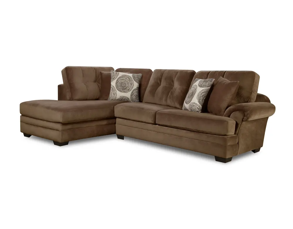 Chocolate Brown Contemporary 2 Piece Sectional - Knockout-1