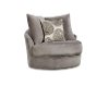 Knockout Gray Upholstered Contemporary Swivel Chair