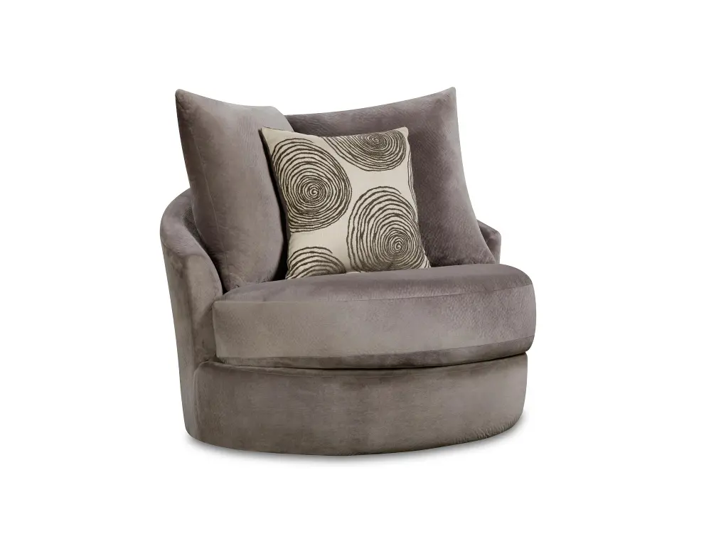 Knockout Gray Upholstered Contemporary Swivel Chair-1