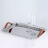 Polished Stainless Steel Rectangle Serving Tray with Handles