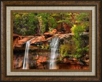 Cascades Tumbling-Emerald Pools Framed Wall Art