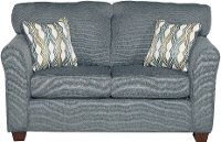 Casual Contemporary Blue Loveseat - Wall St.