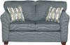 Clearance Casual Contemporary Blue Loveseat - Wall St.