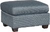 Casual Contemporary Blue Ottoman - Wall St.