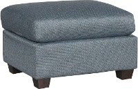 Casual Contemporary Blue Ottoman - Wall St.