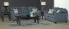Casual Contemporary Blue 7 Piece Living Room Set - Wall St.