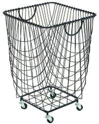 24 Inch Metal Rolling Hamper Basket