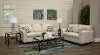 Casual Contemporary Ivory 7 Piece Living Room Set - Wall St.