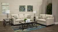 Casual Contemporary Ivory 7 Piece Living Room Set - Wall St.