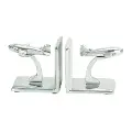 Aluminum Airplane Bookend Pair