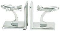Aluminum Airplane Bookend Pair