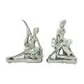 Assorted 7 Inch Ceramic Silver Dancer Bookend