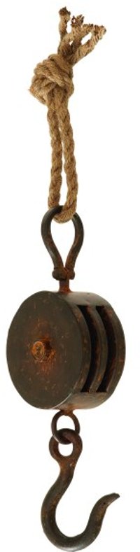 15 Inch Metal and Rope Block Tackle