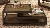 Smokey Tan Modern Wood Coffee Table - Bennett