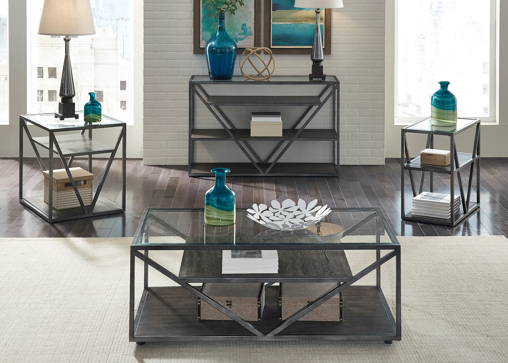 Modern Glass End Table - Arista-2