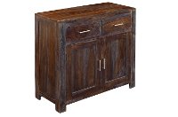 Dark Brown and Gray 2 Door Cabinet - Grayson