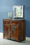 Dark Brown and Gray 2 Door Cabinet - Grayson-2
