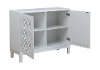 White 2 Door Cabinet with Quatrefoil Fretwork - Park Hills